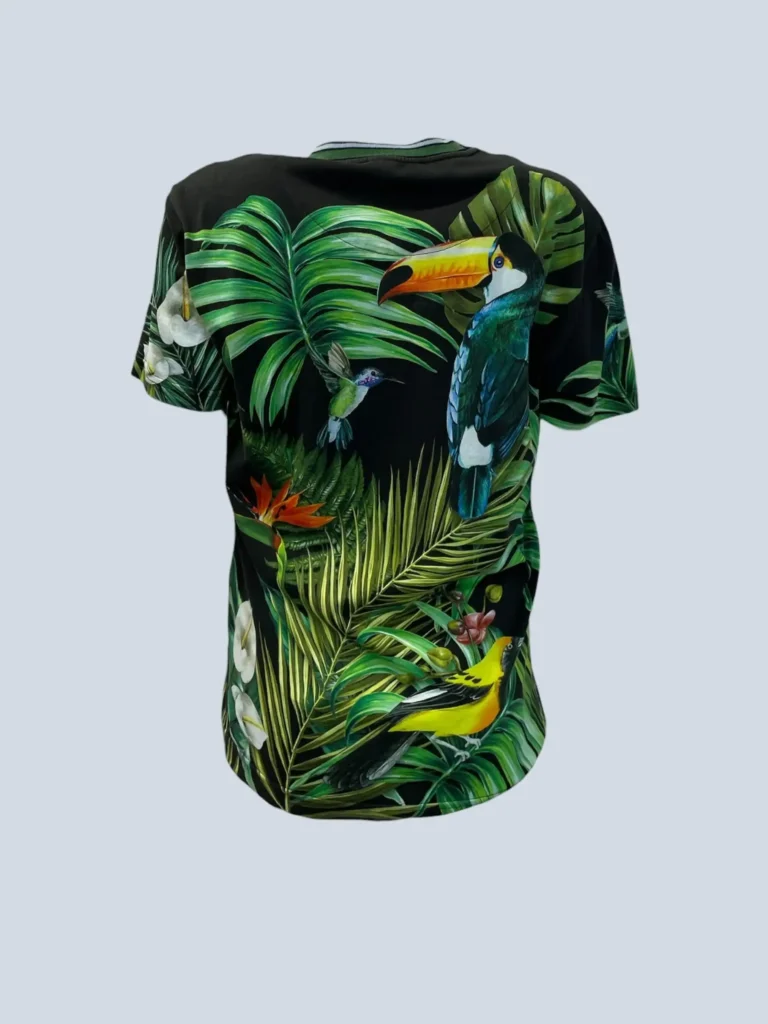 Cotton parrot print t-shirt, 48., photo 2 of 6