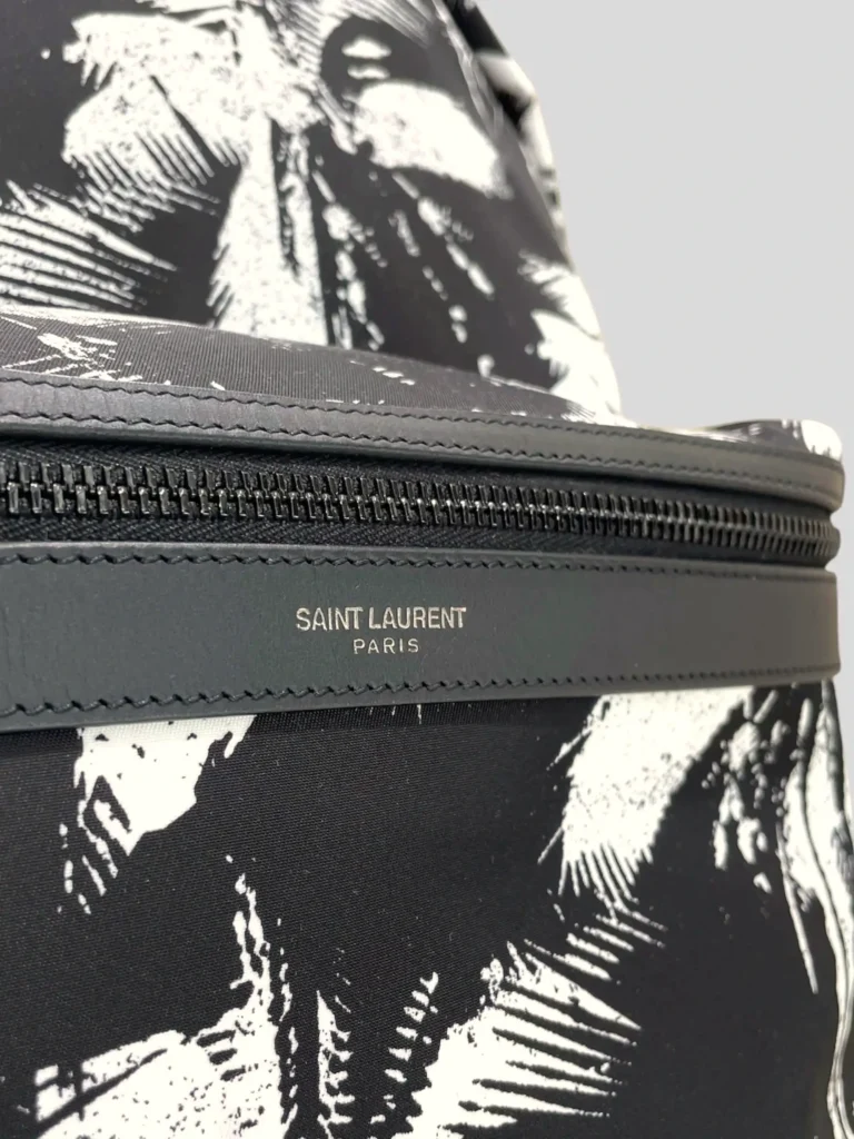 Zaino in nylon e pelle stampa palme., foto 10 di 11