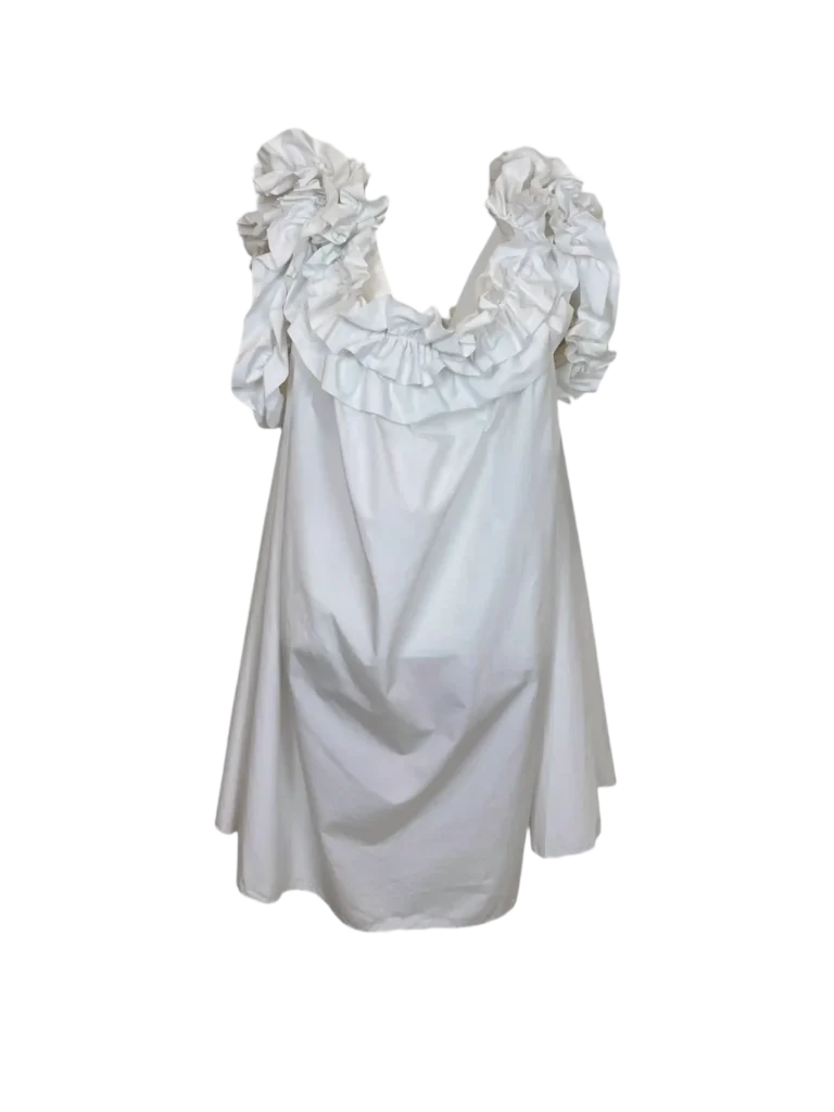 Abito corto in cotone con rouches, 38fr.