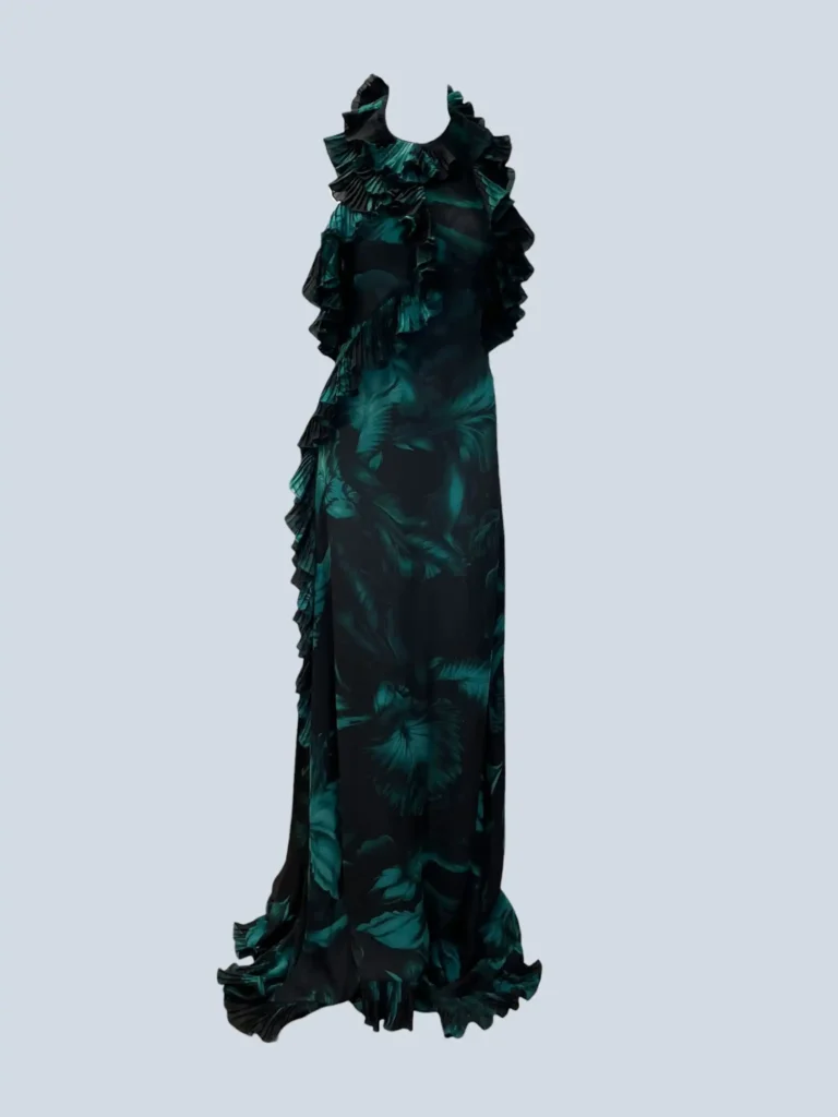 By Frida Giannini, printed silk maxi dress, 36.