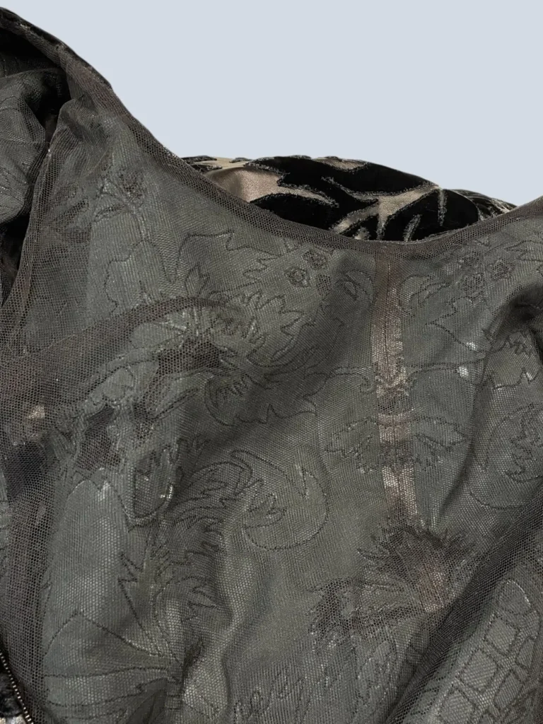 By Tom Ford, abito midi in nappa e velluto damascato, 36fr., foto 10 di 11