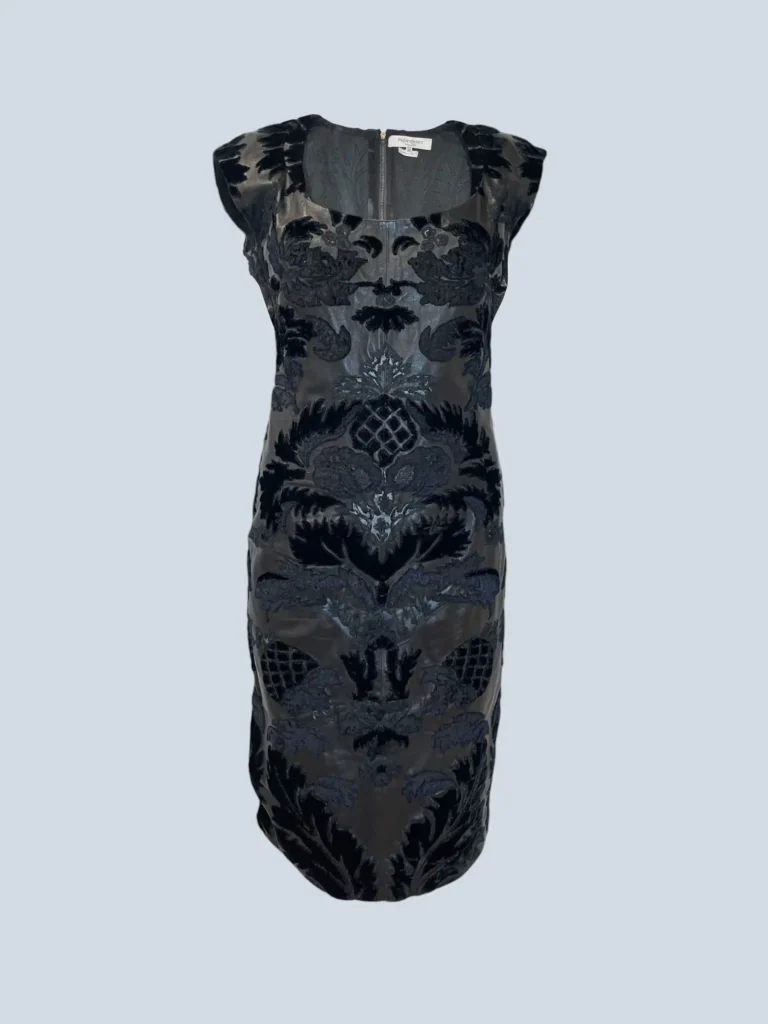 By Tom Ford, abito midi in nappa e velluto damascato, 36fr.
