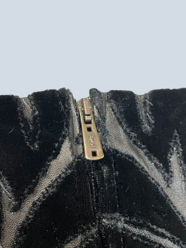 By Tom Ford, abito midi in nappa e velluto damascato, 36fr., foto 7 di 11