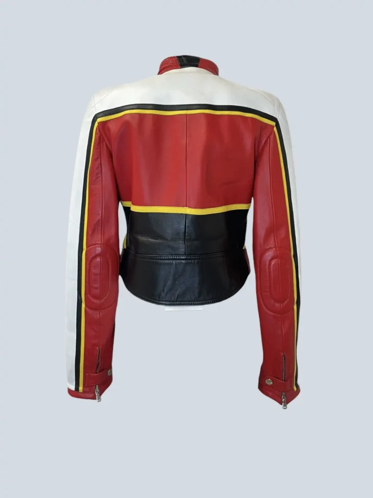Giubbotto biker cropped in pelle, 44., foto 3 di 13
