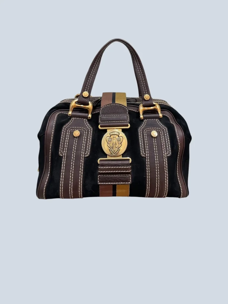 Borsa a mano Aviatrix in suede e pelle.