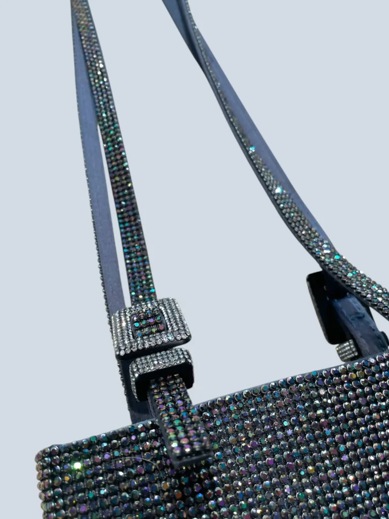 Lollo La Grande satin and rhinestone shoulder bag, photo 5 of 6
