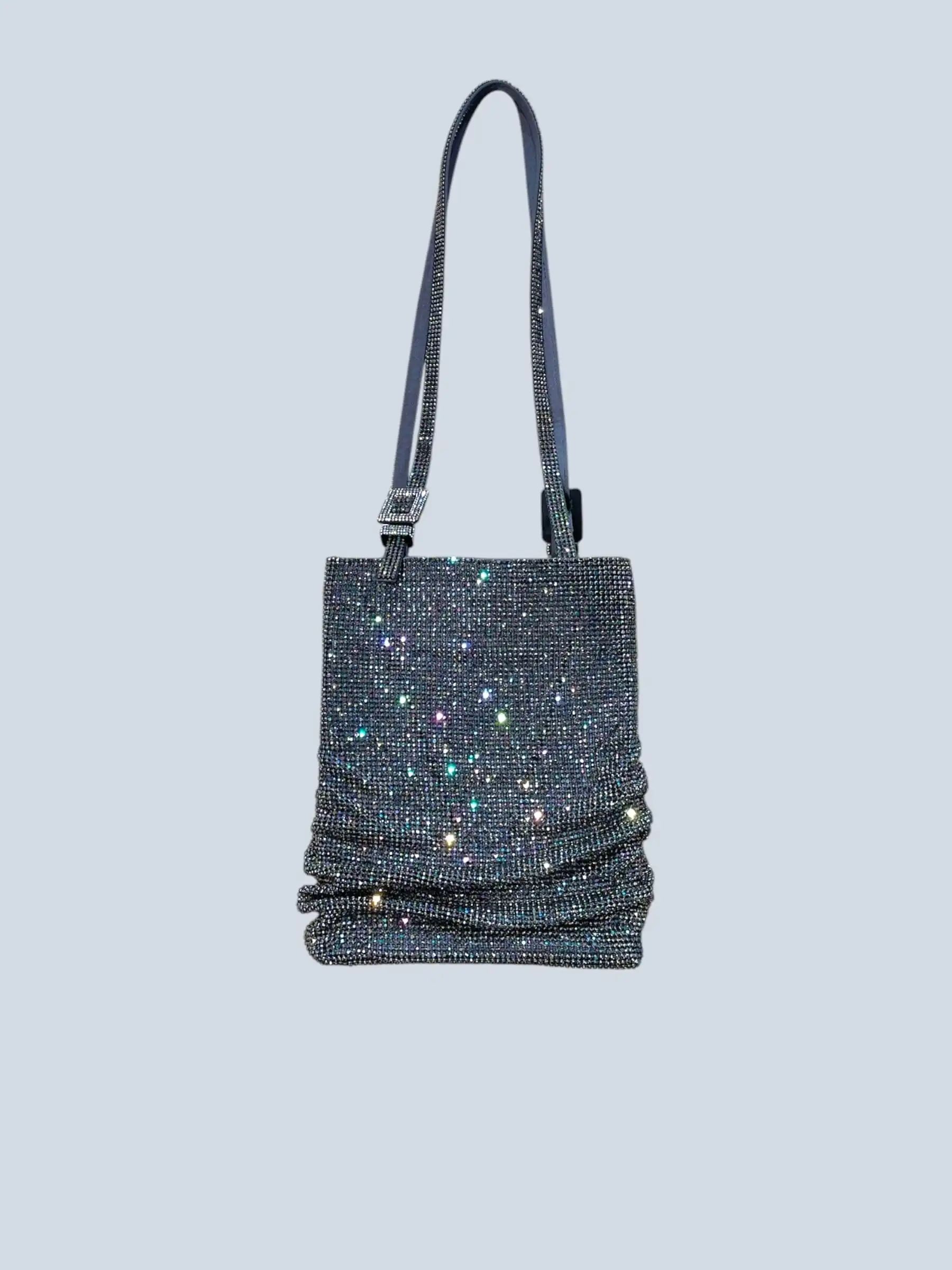 Lollo La Grande satin and rhinestone shoulder bag.