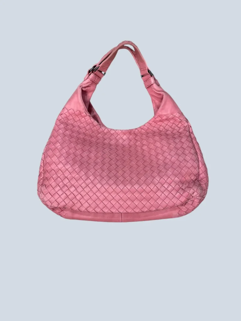 Borsa a spalla Campana Media in pelle intrecciata.