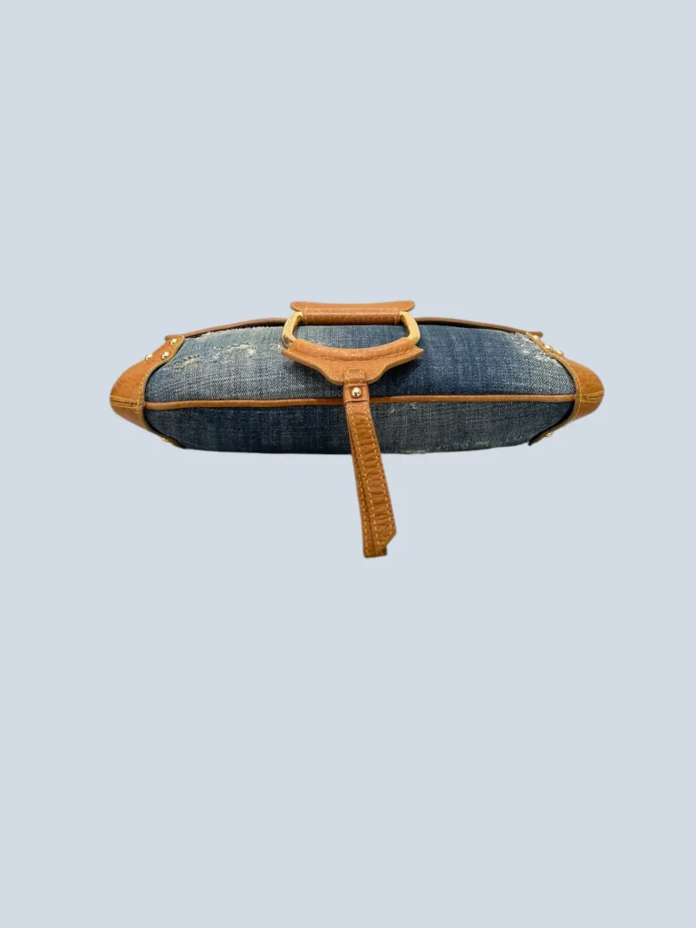 Borsa a spalla in denim e pelle., foto 5 di 12