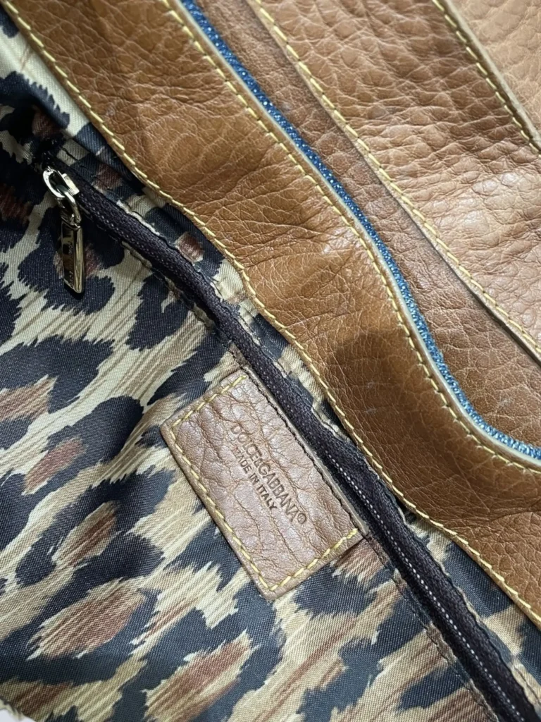 Borsa a spalla in denim e pelle., foto 7 di 12