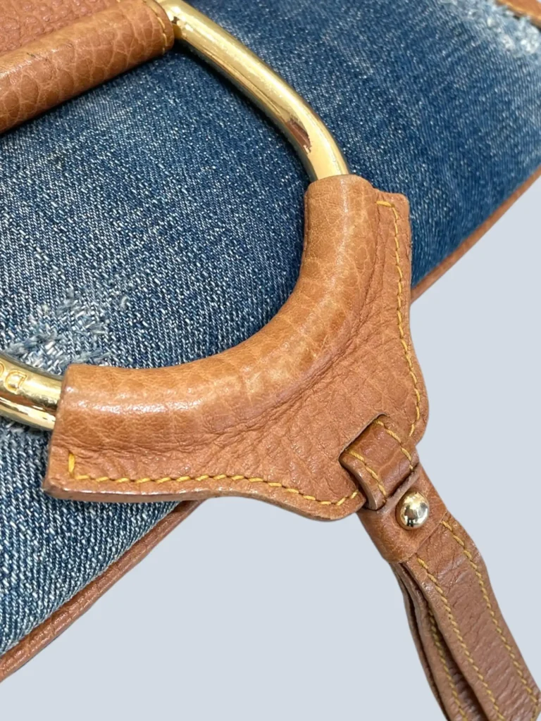 Borsa a spalla in denim e pelle., foto 12 di 12