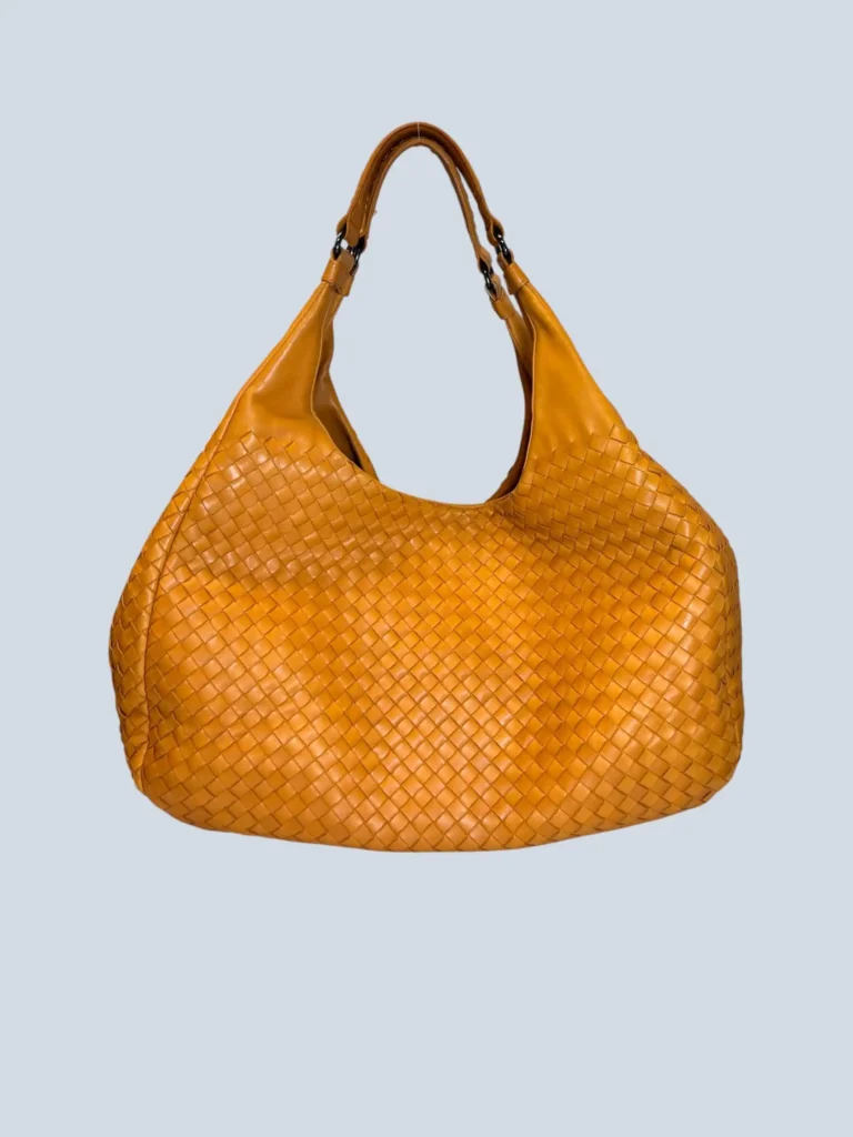 Borsa a spalla Campana Grande in pelle intrecciata.