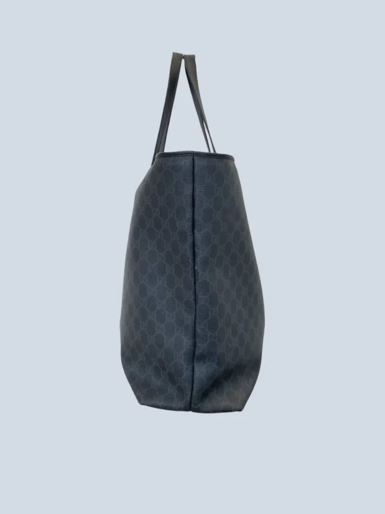 Monogram canvas and leather shoulder shopper bag, photo 2 of 9