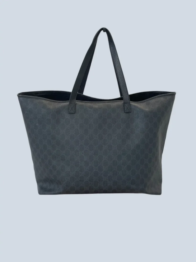 Monogram canvas and leather shoulder shopper bag, photo 3 of 9