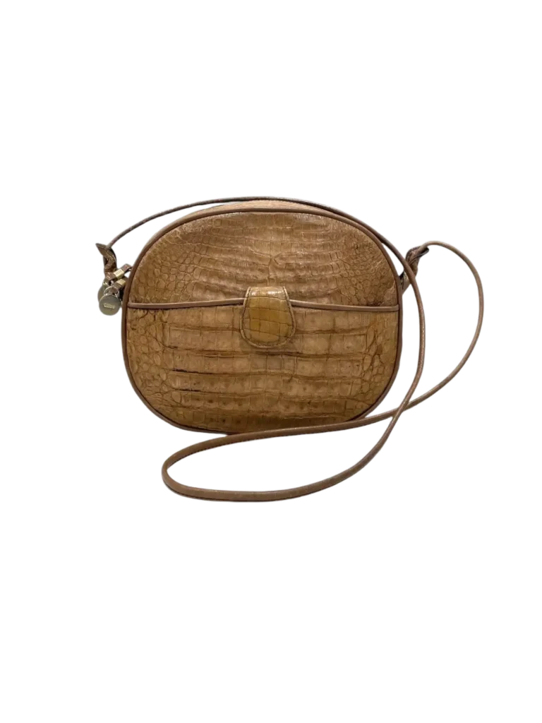 Borsa a tracolla in pelle di coccodrillo.