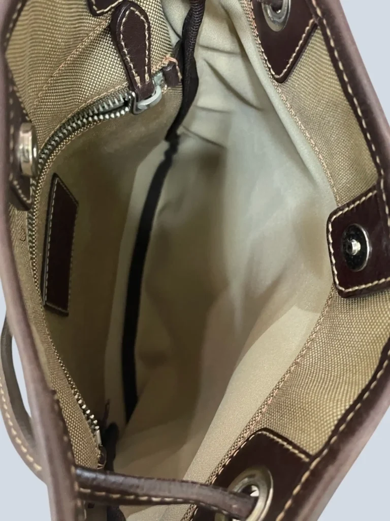 Prada, borsa a tracolla in tela Canapa e pelle con logo jacquard., foto 6 di 9