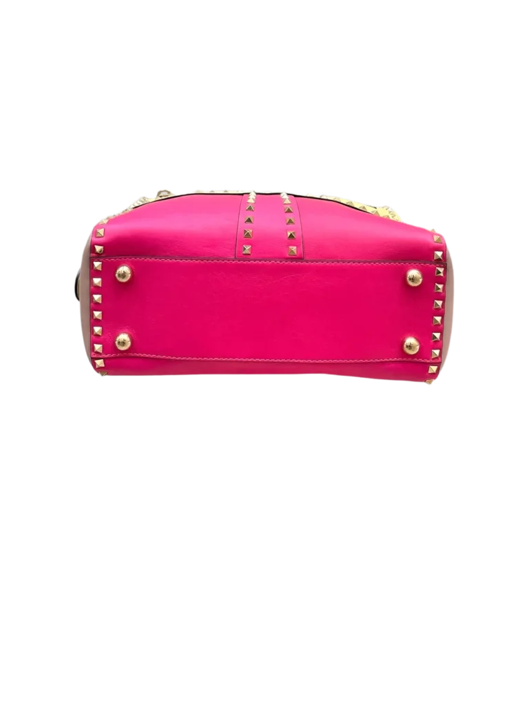 Garavani, Rockstud Tricolor leather crossbody satchel bag, photo 6 of 14