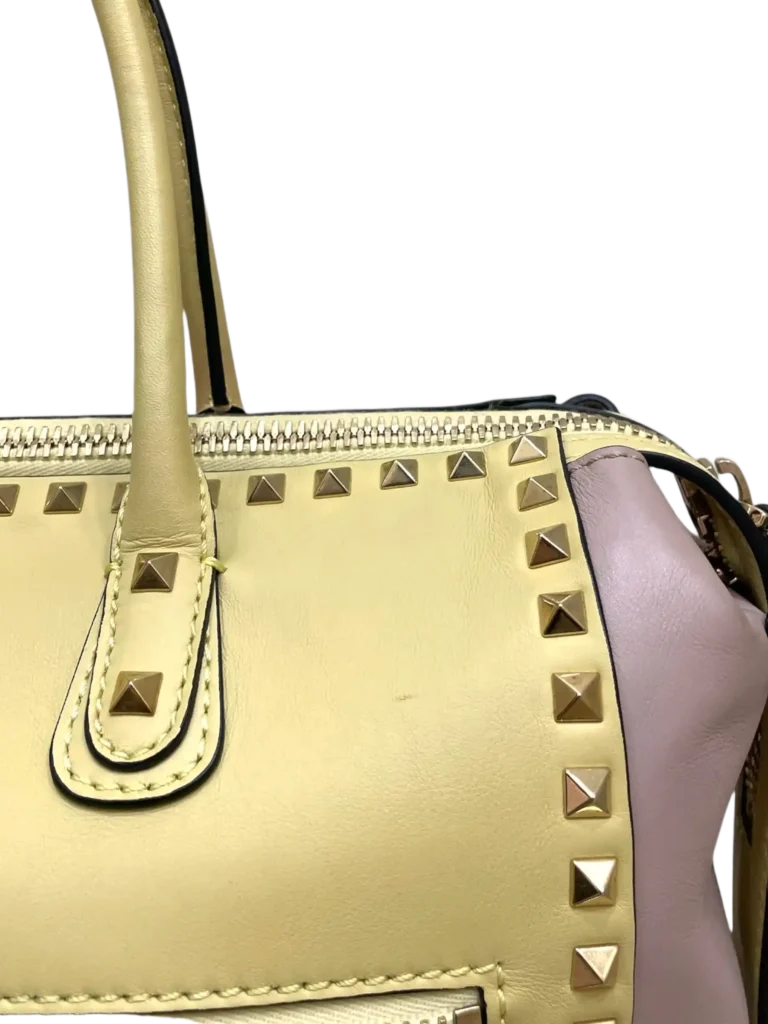 Garavani, Rockstud Tricolor leather crossbody satchel bag, photo 11 of 14