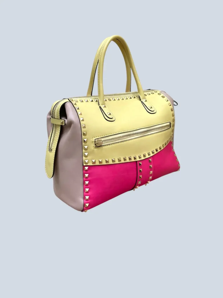 Garavani, borsa a tracolla Rockstud Tricolor Satchel in pelle., foto 2 di 14
