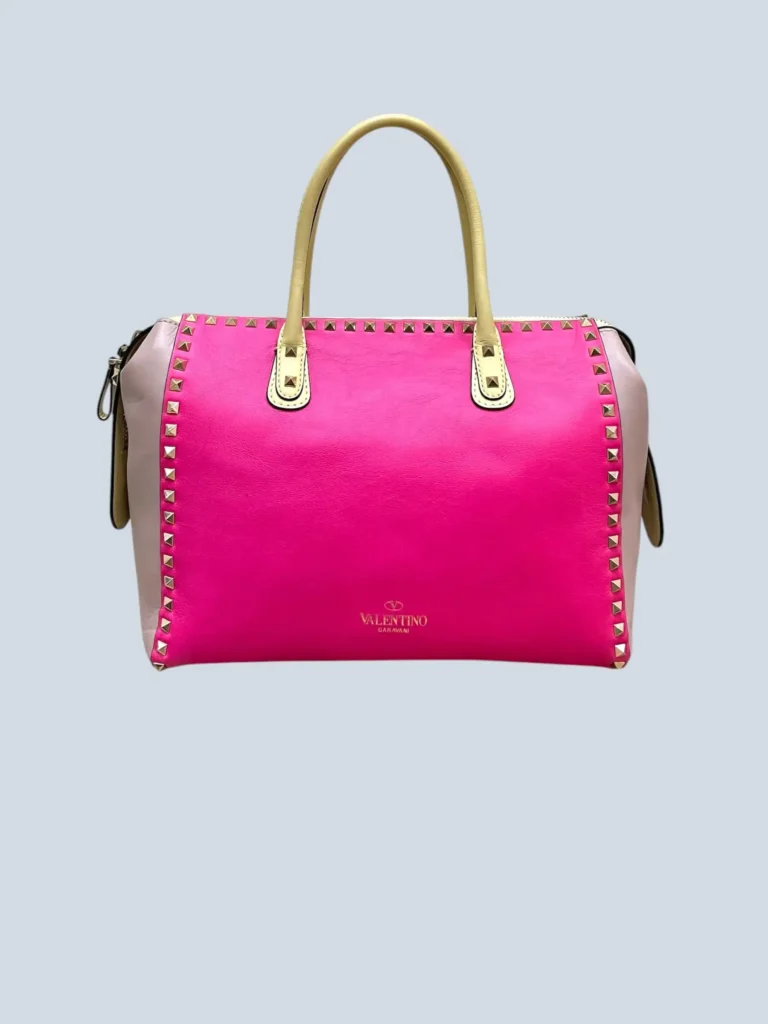 Garavani, borsa a tracolla Rockstud Tricolor Satchel in pelle., foto 4 di 14