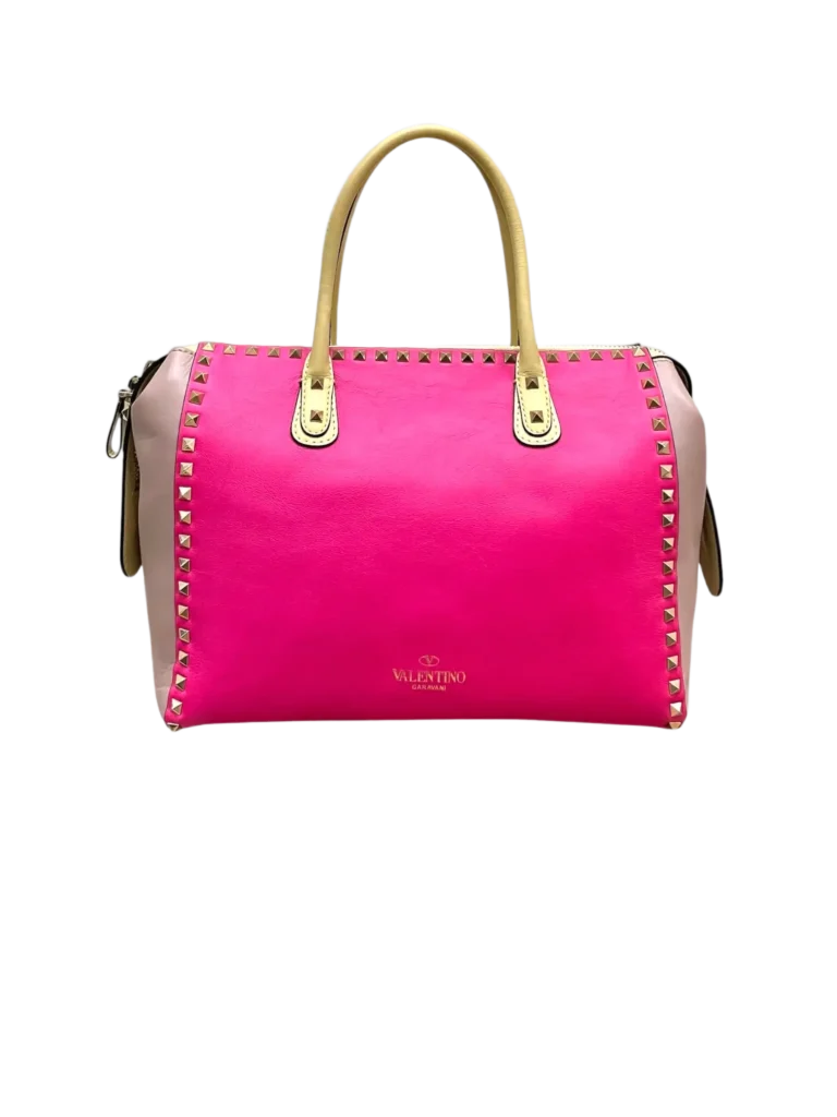 Garavani, Rockstud Tricolor leather crossbody satchel bag, photo 4 of 14
