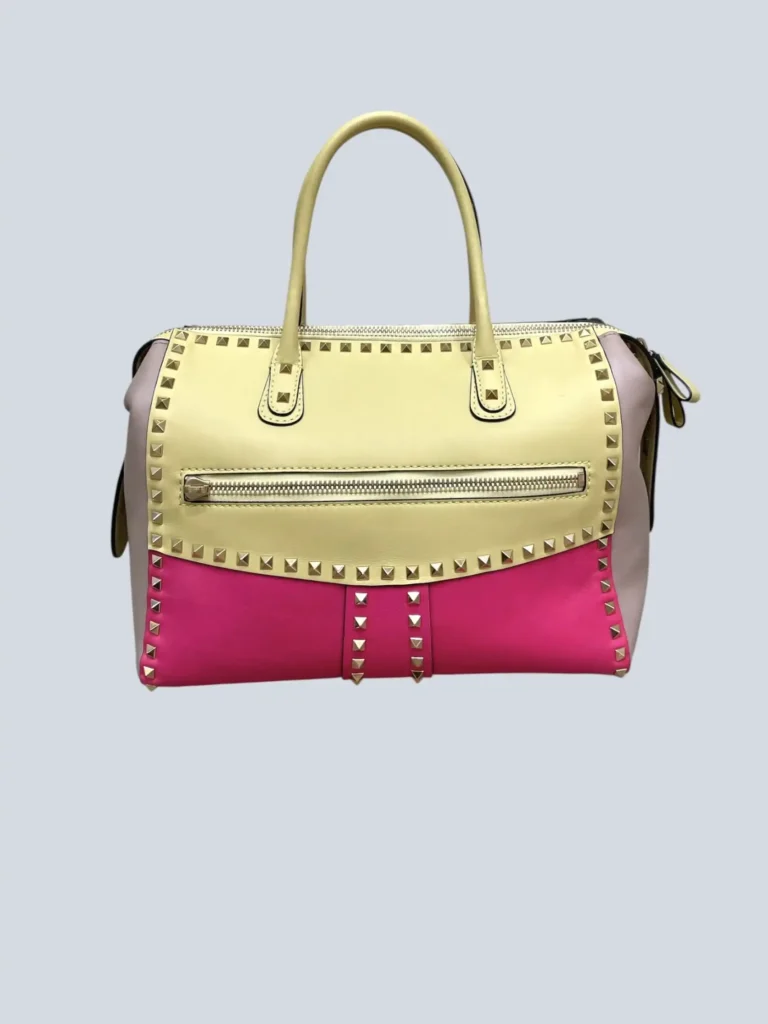 Garavani, borsa a tracolla Rockstud Tricolor Satchel in pelle., foto 5 di 14