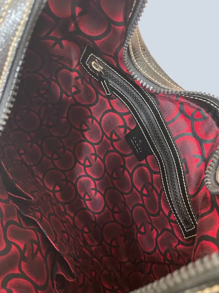 Snow Glam patent and leather hobo shoulder bag, photo 5 of 13