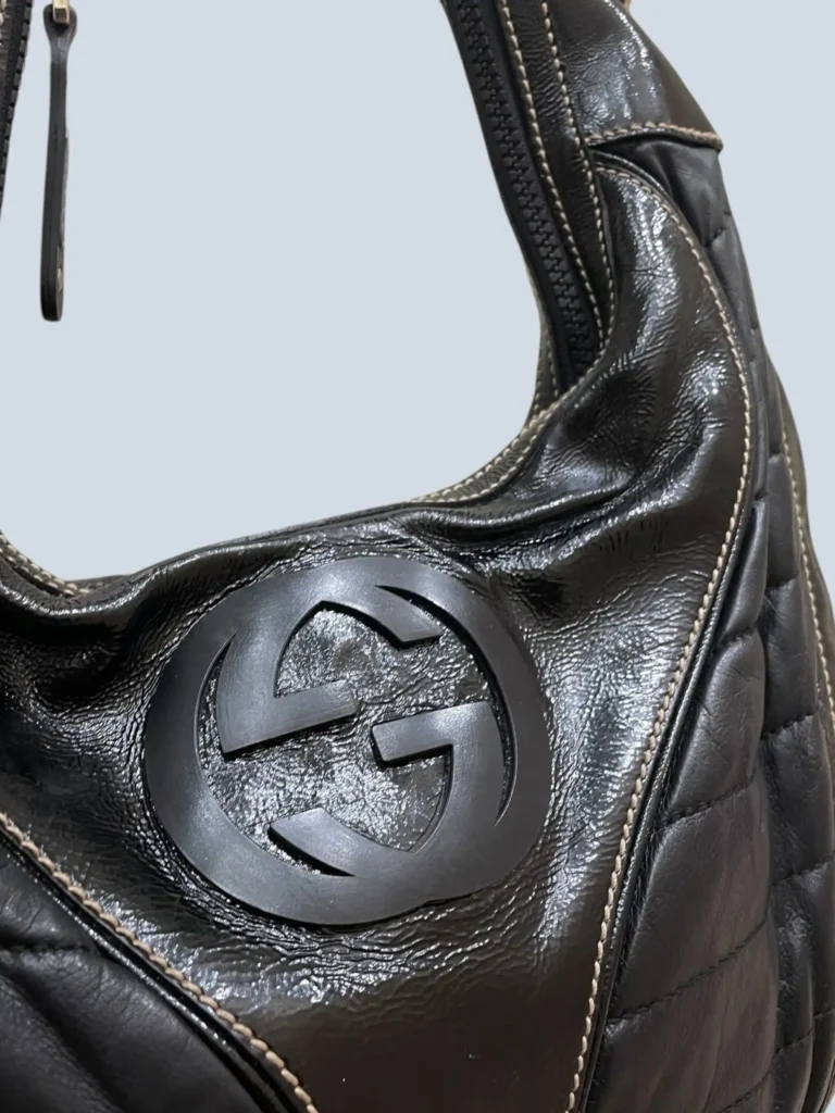 Snow Glam patent and leather hobo shoulder bag, photo 8 of 13