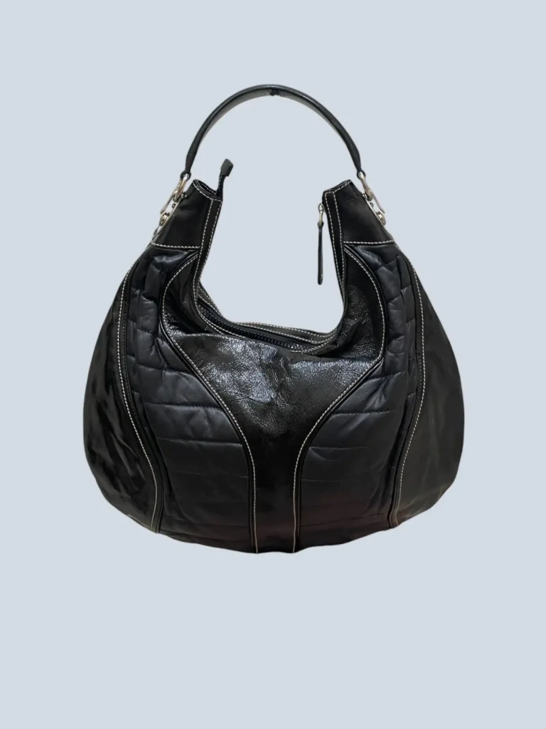Snow Glam patent and leather hobo shoulder bag, photo 3 of 13