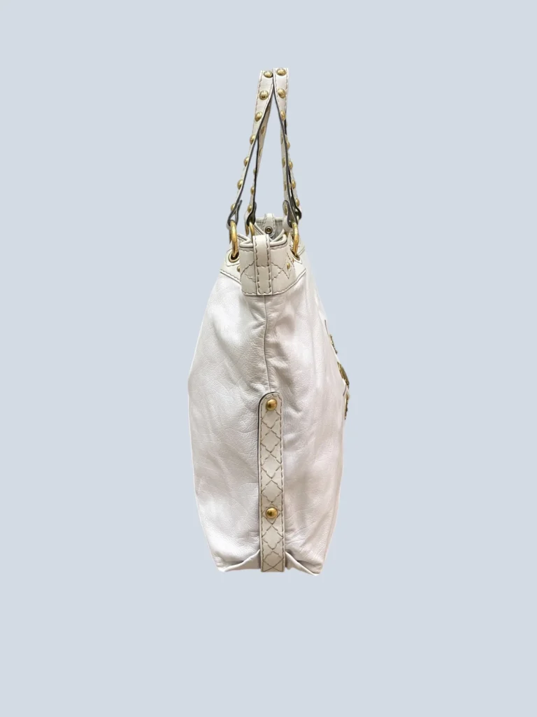 Irina Babouska studded leather shoulder shopper bag, photo 2 of 6