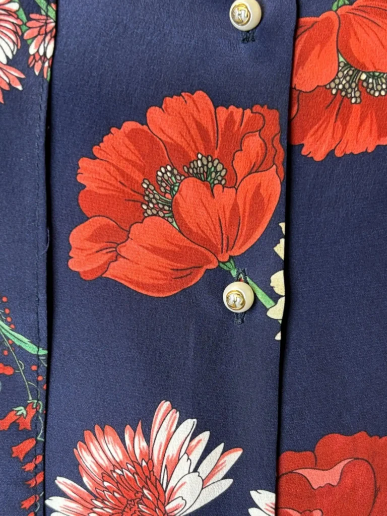 Camicia e foulard in seta con stampa floreale, 44., foto 4 di 6