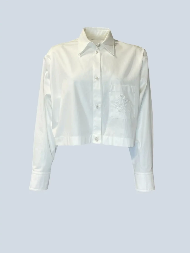 Cropped shirt with pocket and logo, 34fr.