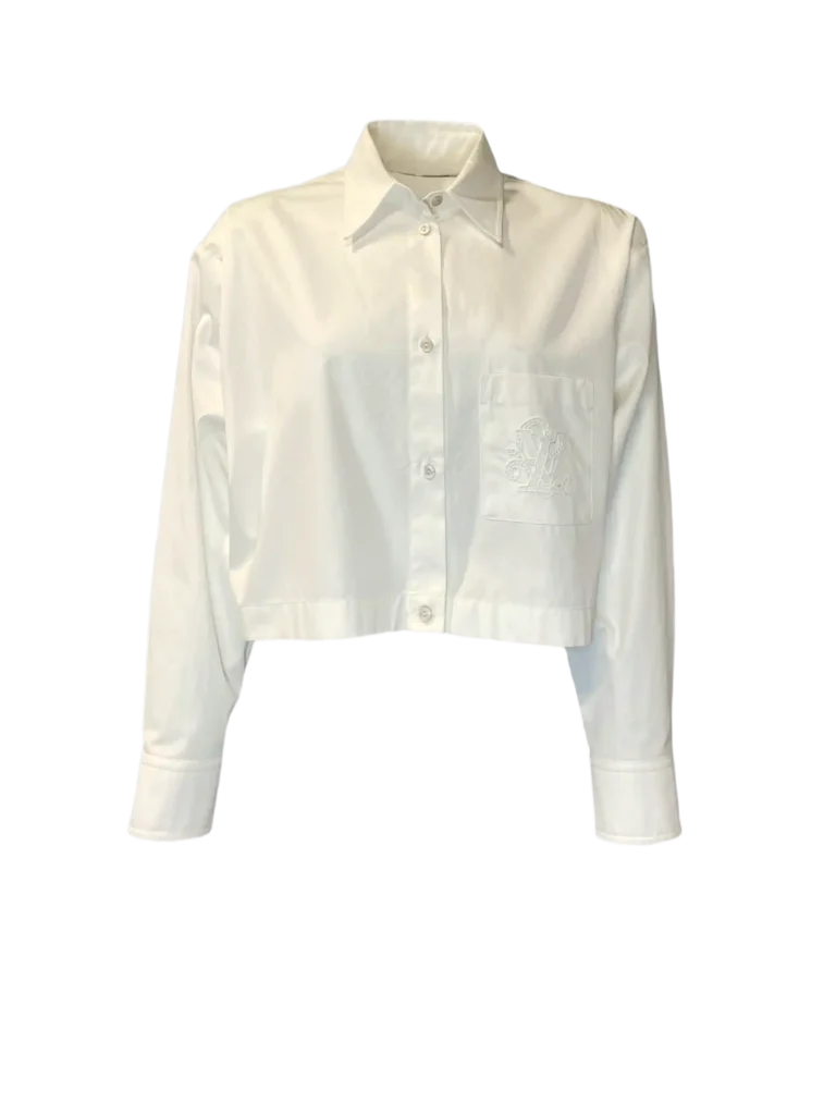 Cropped shirt with pocket and logo, 34fr.