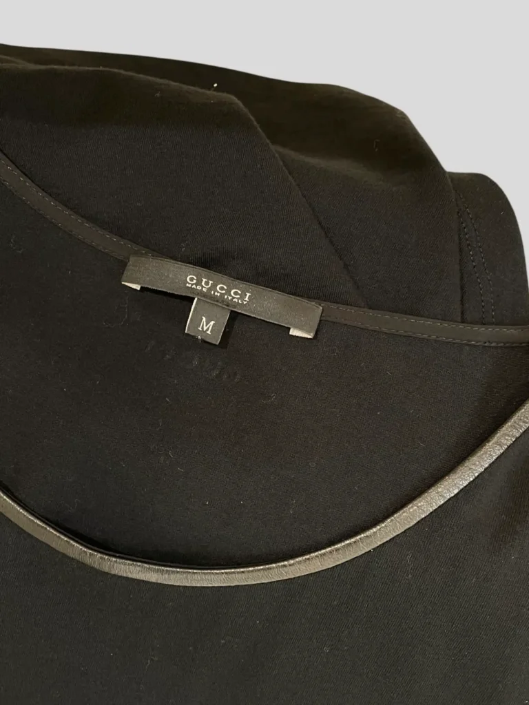 By Frida Giannini, cotton top with leather inserts, M., photo 4 of 9