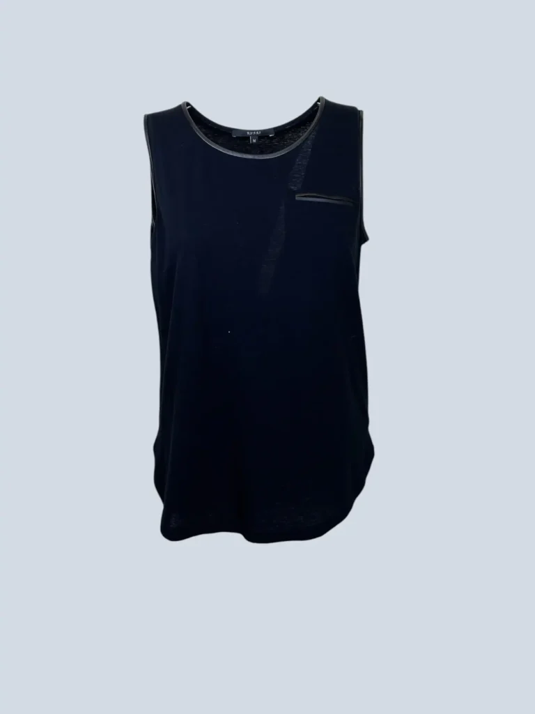 By Frida Giannini, top in cotone con inserti in pelle, M.