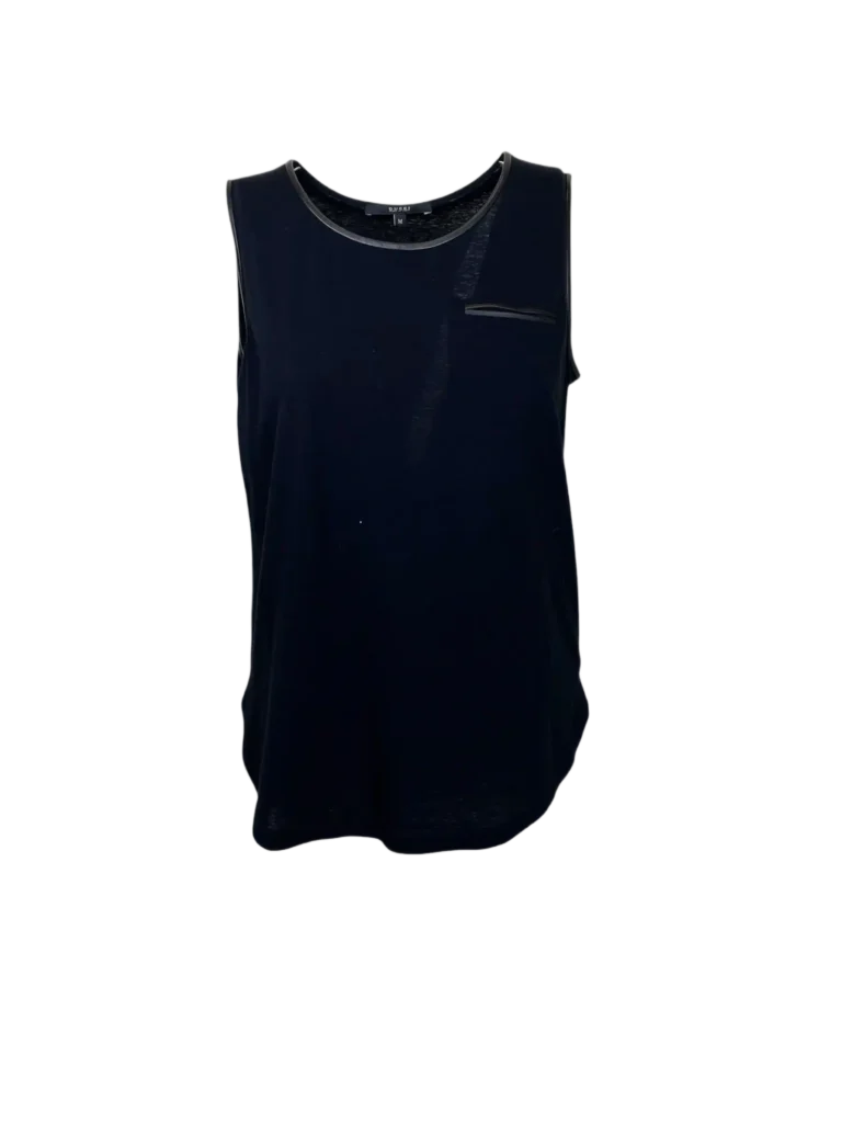 By Frida Giannini, top in cotone con inserti in pelle, M.