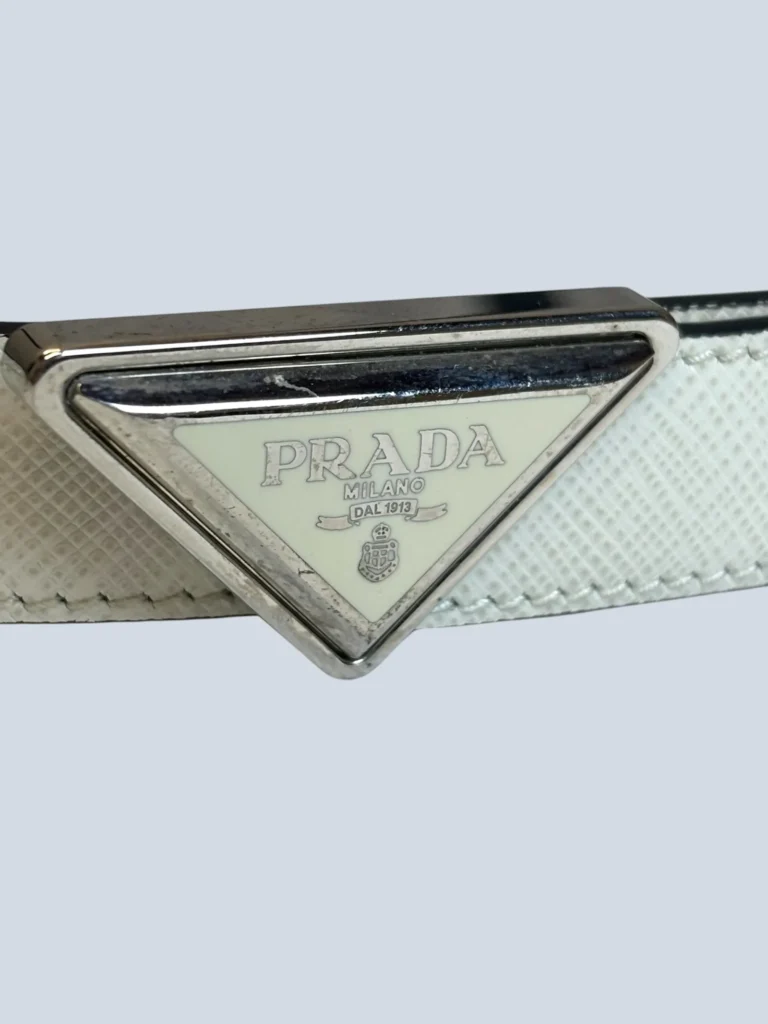 Cintura logo in pelle Saffiano, 75., foto 4 di 5