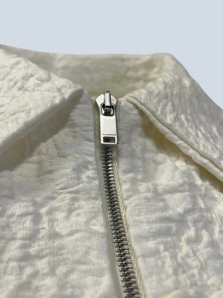 Camicia con zip in cotone cloqué, 38., foto 6 di 6