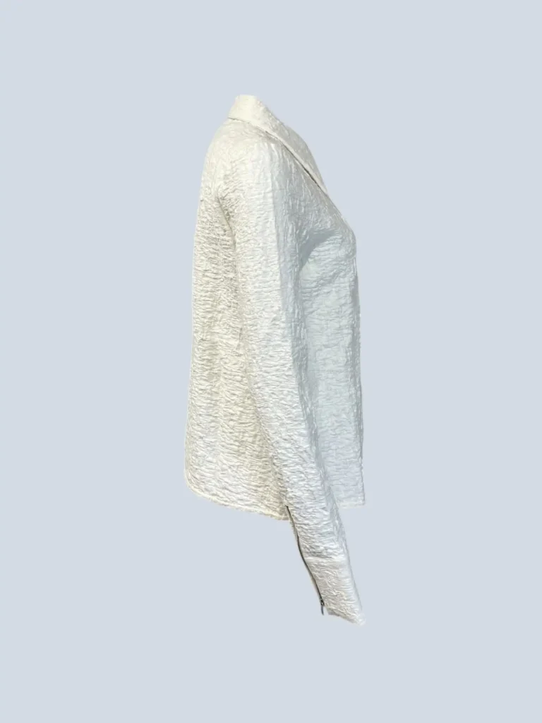 Camicia con zip in cotone cloqué, 38., foto 2 di 6