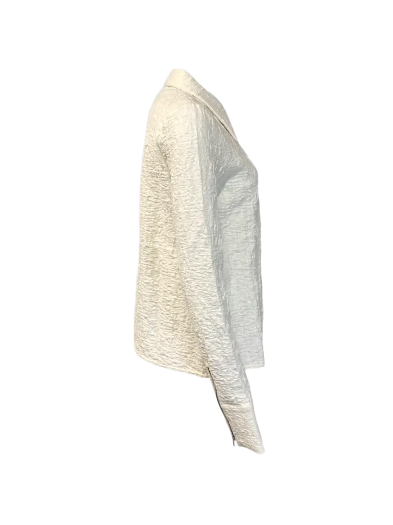 Cloqué cotton zip-up shirt, 38., photo 2 of 6