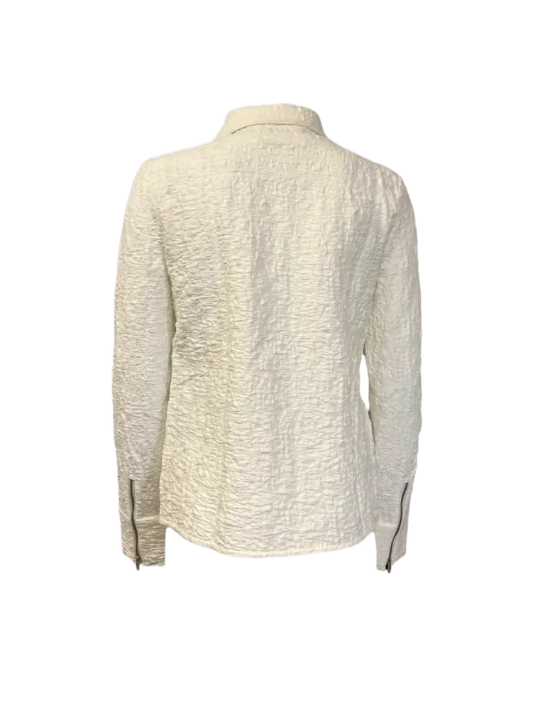 Cloqué cotton zip-up shirt, 38., photo 3 of 6