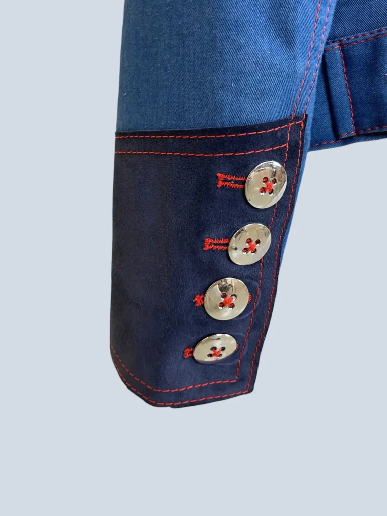 Giacca con zip in denim e suede, 4., foto 8 di 9