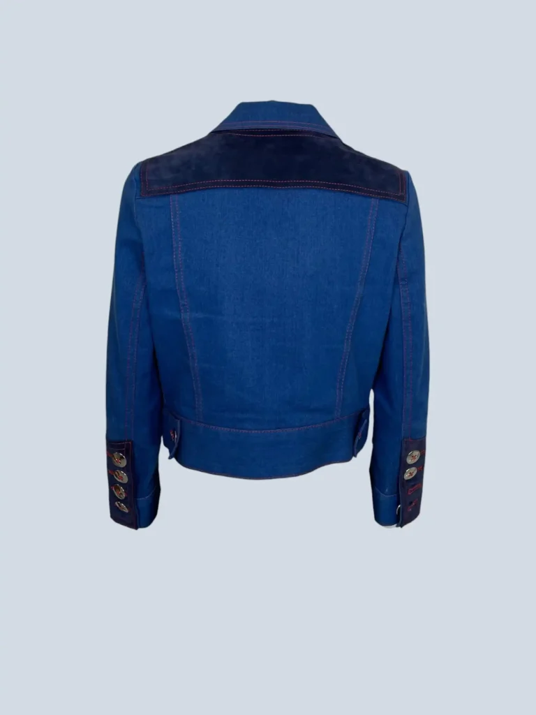 Giacca con zip in denim e suede, 4., foto 3 di 9