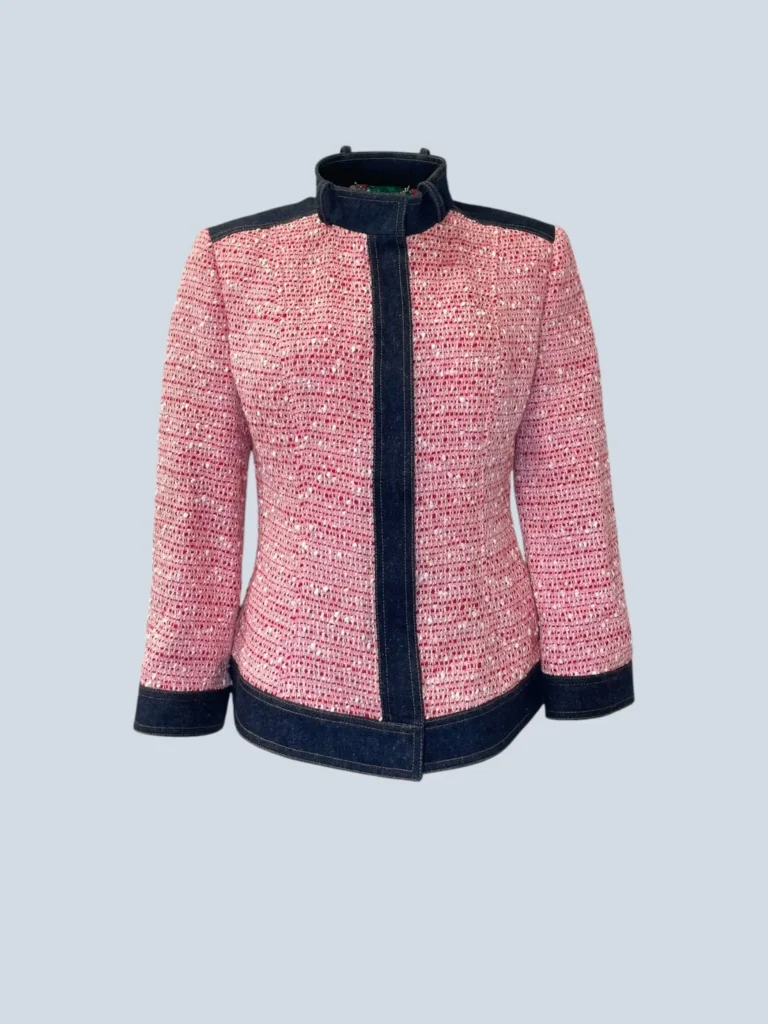 Giacca in tweed e denim, 44.