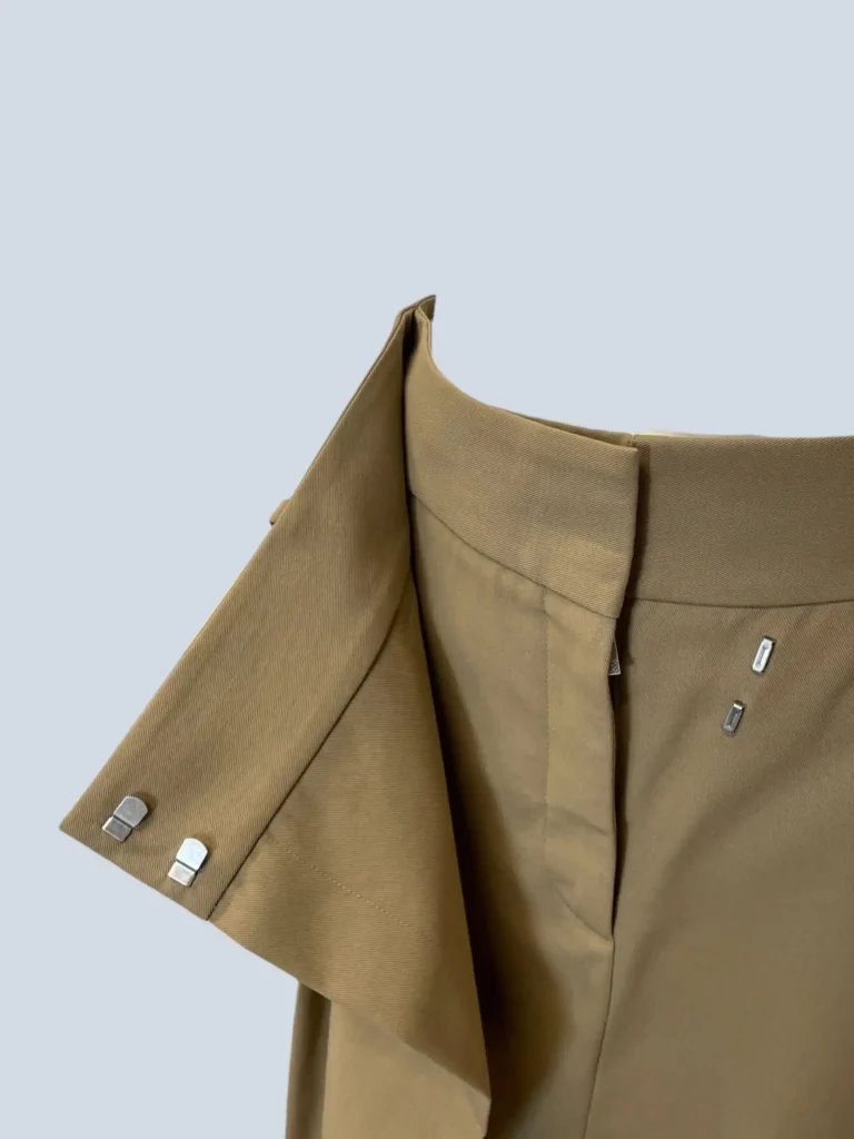Asymmetric cotton wrap midi skirt, 34fr., photo 4 of 8