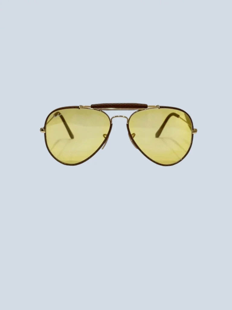 Metal and perforated leather aviator sunglasses, photo 3 of 5