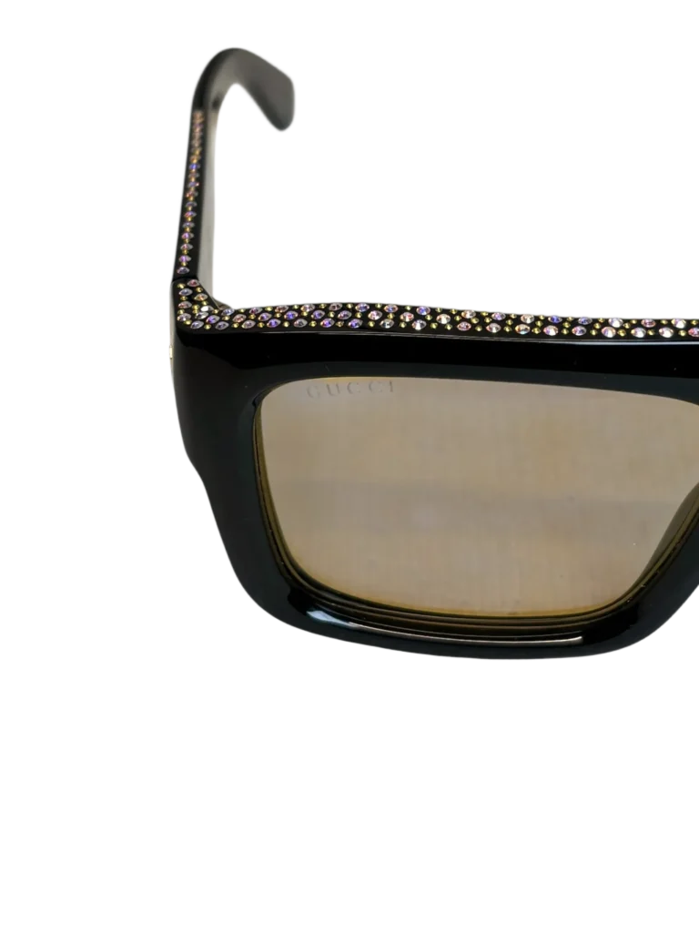 Acetate and rhinestone rectangular sunglasses, photo 5 of 5