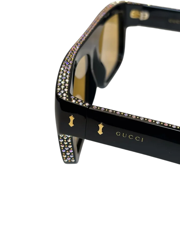Acetate and rhinestone rectangular sunglasses, photo 4 of 5