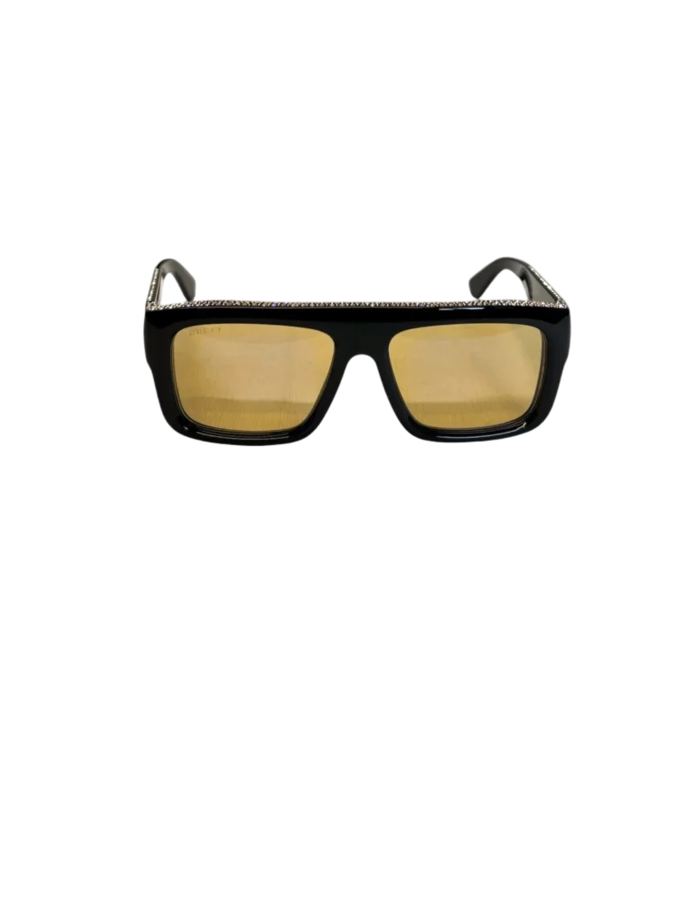 Acetate and rhinestone rectangular sunglasses, photo 2 of 5