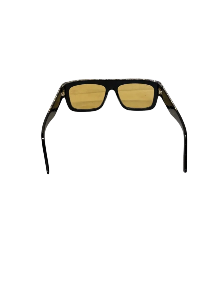 Acetate and rhinestone rectangular sunglasses, photo 3 of 5